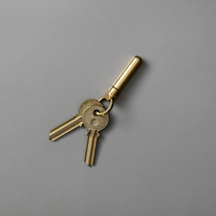 167055762 CANDY DESIGN & WORKS / Bullet Key Ring CHW-12  - Polished Brass 02