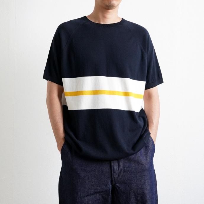 167748382 PEREGRINE / ETON Knitted Tee ボーダーニットTシャツ 02