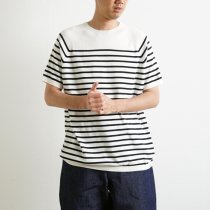 PEREGRINE / BRETON Knitted Tee ボーダーニットTシャツ - White<img class='new_mark_img2' src='https://img.shop-pro.jp/img/new/icons20.gif' style='border:none;display:inline;margin:0px;padding:0px;width:auto;' />