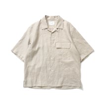 STILL BY HAND / SH05222 リネン オープンカラー半袖シャツ - Ecru