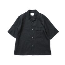 STILL BY HAND / SH05222 リネン オープンカラー半袖シャツ - Black