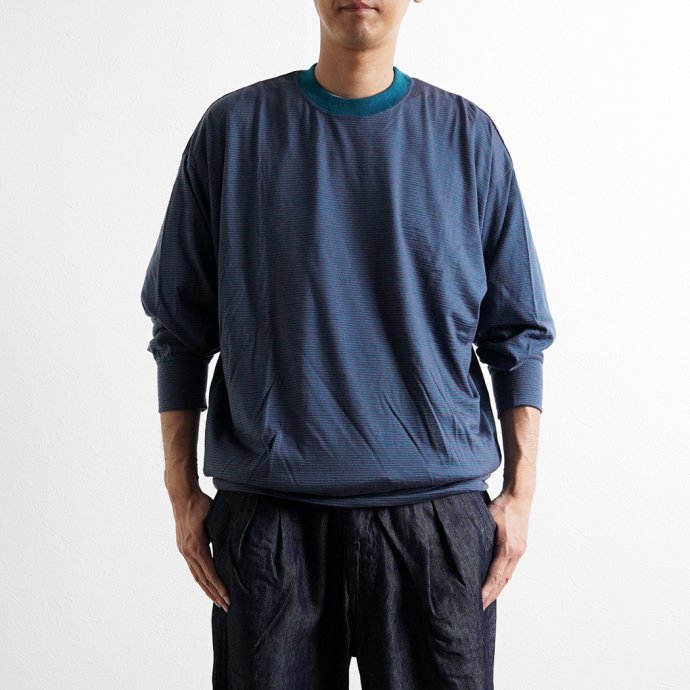 O-（オー） MERINO SWEATSHIRT - Teal メリノウール - Tシャツ