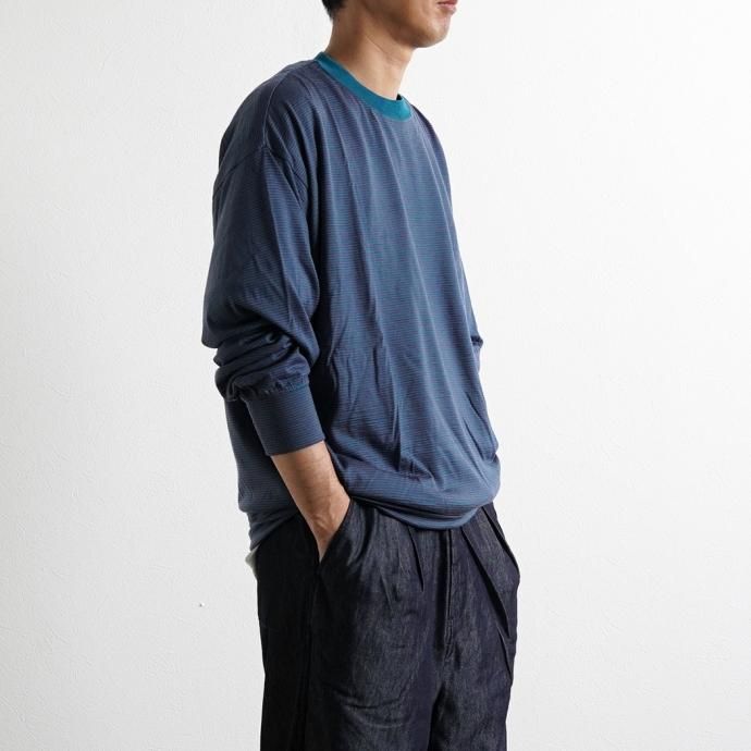 167938200 O-(オー)/ MERINO SWEATSHIRT - Teal メリノウールカットソー 22S-02 02