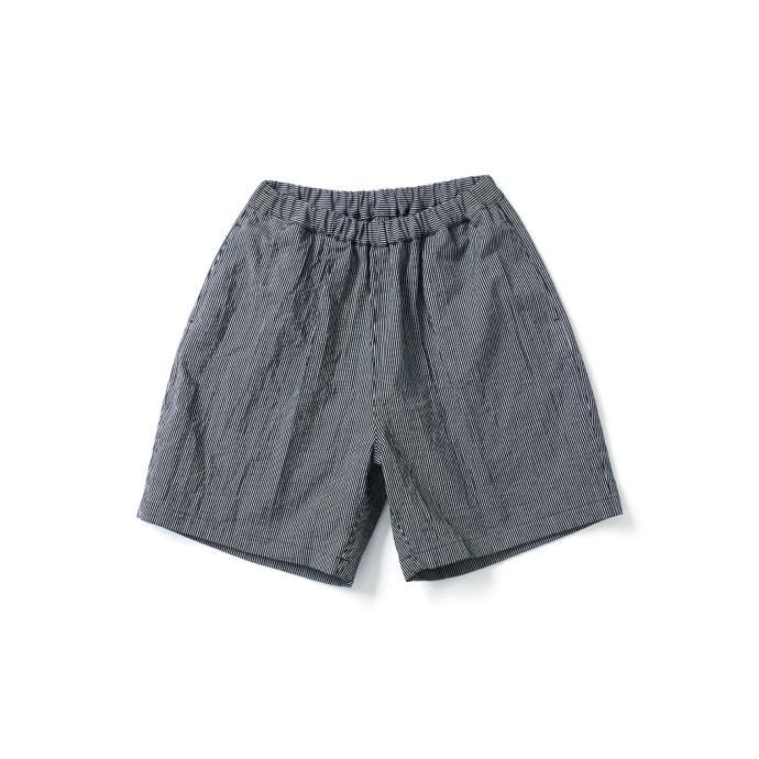 167956950 Powderhorn Mountaineering / P.H. M.EASY STRIPE SHORTS ストライプコードレーン イージーショーツ PH22SS-002 - Black/White 01