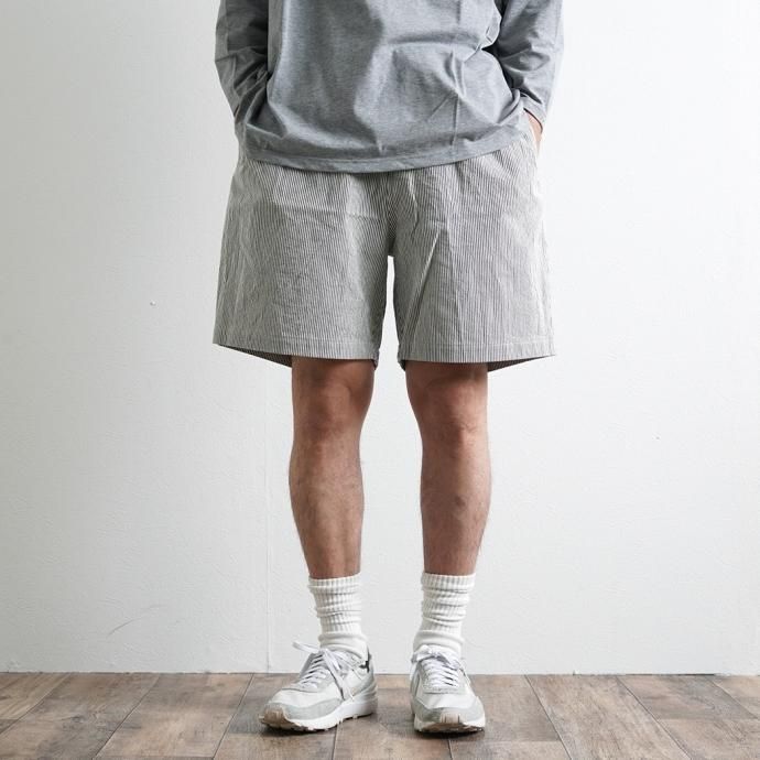 167957009 Powderhorn Mountaineering / P.H. M.EASY STRIPE SHORTS ストライプコードレーン イージーショーツ PH22SS-002 - White/Navy 02