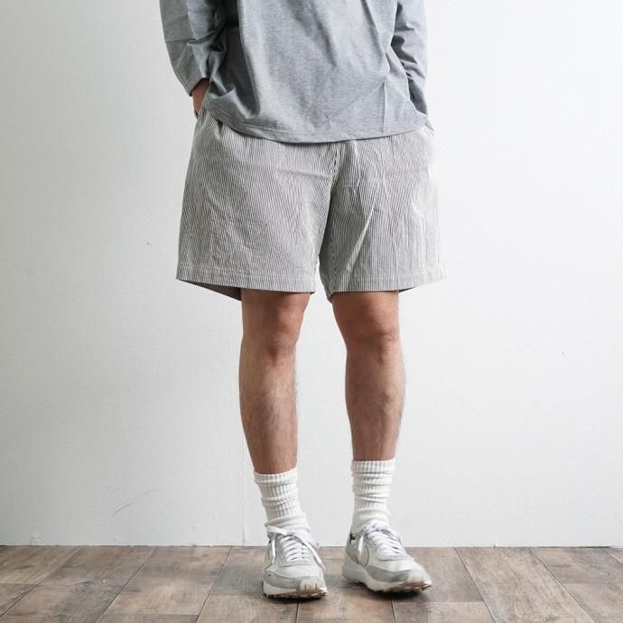 167957009 Powderhorn Mountaineering / P.H. M.EASY STRIPE SHORTS ストライプコードレーン イージーショーツ PH22SS-002 - White/Navy 02