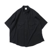 O-（オー）/ M.B.D. E/S SHIRT DRY マグネットボタンダウン エルボースリーブシャツ 22S-05 - Black