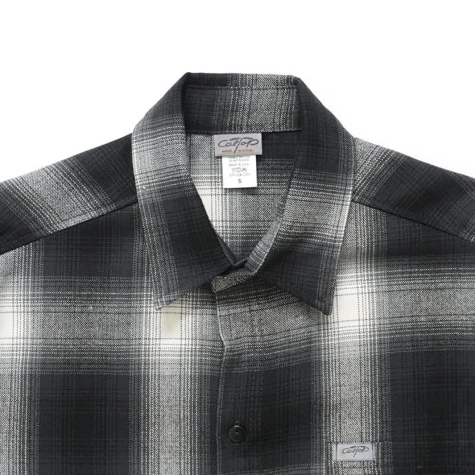 168755664 CalTop / 2000 オンブレチェック S/Sシャツ - Black/Ivory 02