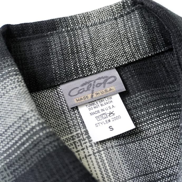 168755664 CalTop / 2000 オンブレチェック S/Sシャツ - Black/Ivory 02
