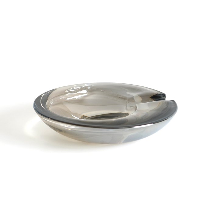 Glass Ashtray Small - Gray ガラス製シガートレイ グレー