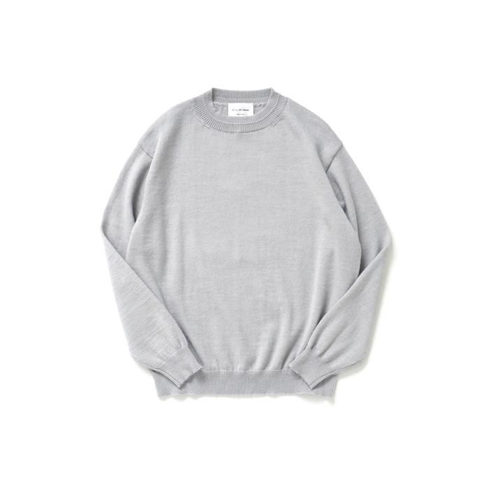 170307530 STILL BY HAND / KN04223 アルパカ/ラミー混 クルーネックニット - Light Grey 01
