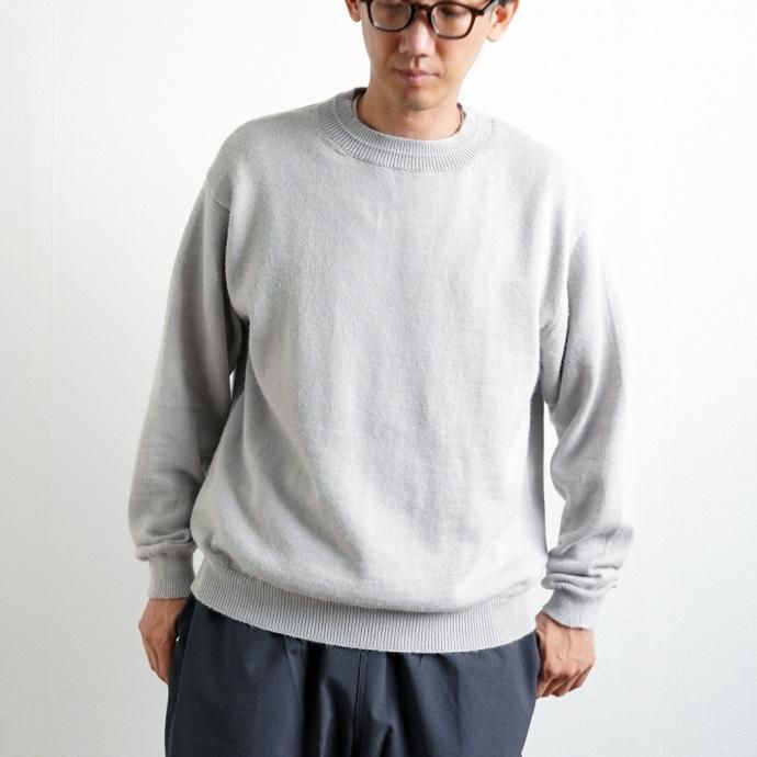 170307530 STILL BY HAND / KN04223 アルパカ/ラミー混 クルーネックニット - Light Grey 02