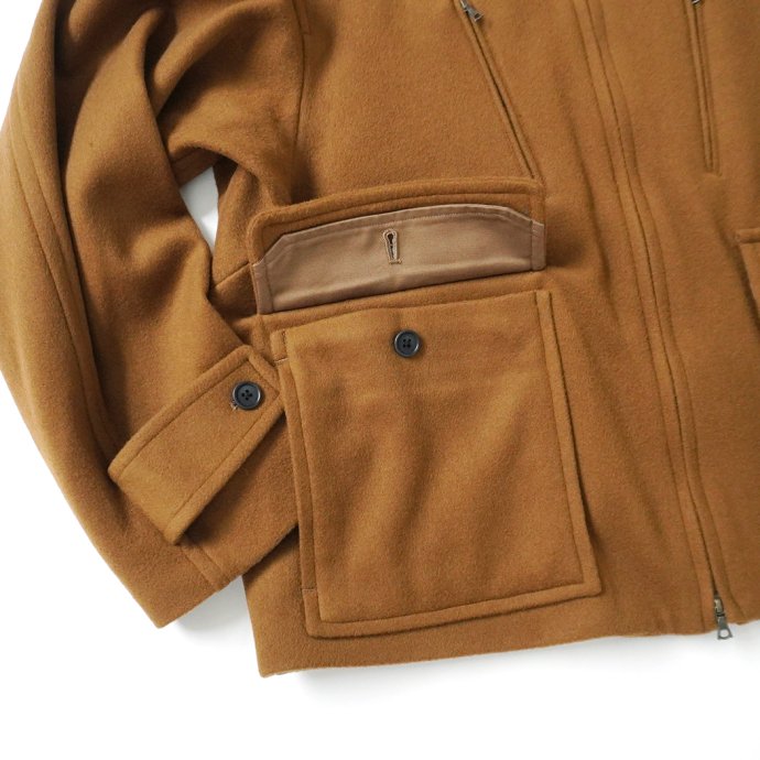 blurhms ROOTSTOCK ブラームスルーツストック / Light Melton Zip Jacket - Cinnamon  bROOTS22F03