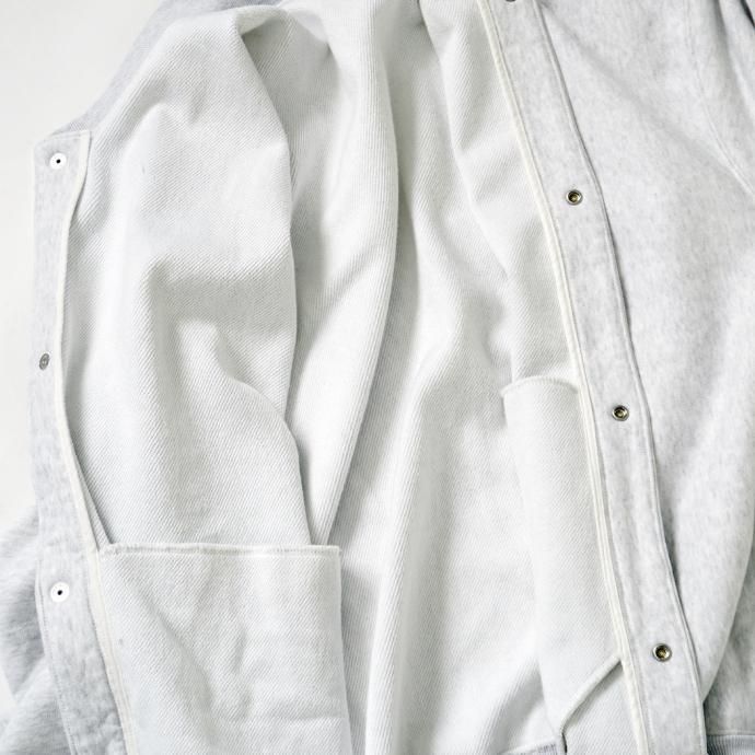 170328017 blurhms ROOTSTOCK / Soft&Hard Sweat Snap Cardigan - HeatherWhite bROOTS22F27 02