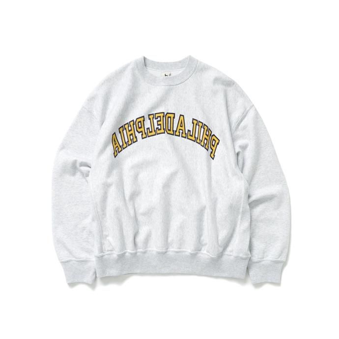170328224 blurhms ROOTSTOCK / Soft&Hard Sweat Crew-neck PRINT Big - HeatherWhitexPhila bROOTS22F22P<img class='new_mark_img2' src='https://img.shop-pro.jp/img/new/icons47.gif' style='border:none;display:inline;margin:0px;padding:0px;width:auto;' /> 01