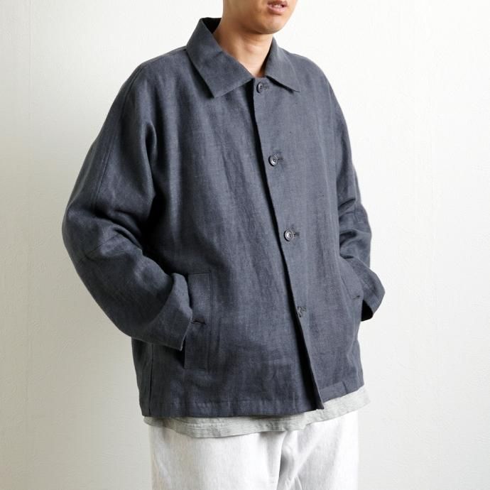 170364774 STILL BY HAND / BL02223 起毛リネン ドルマンスリーブカバーオール - Slate Grey 02