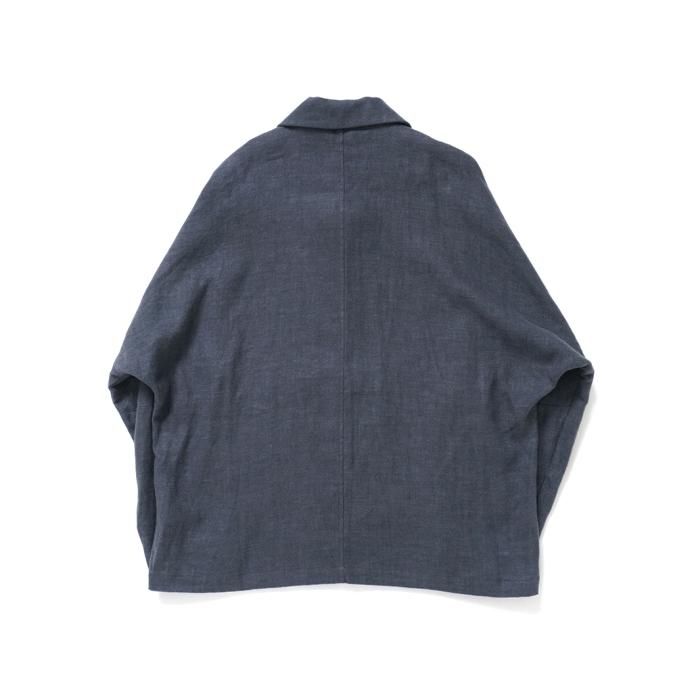 170364774 STILL BY HAND / BL02223 起毛リネン ドルマンスリーブカバーオール - Slate Grey 02