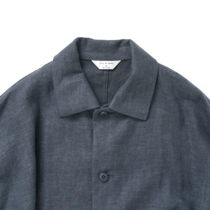170364774 STILL BY HAND / BL02223 起毛リネン ドルマンスリーブカバーオール - Slate Grey 02