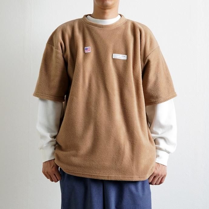 170640763 SMOKE T ONE / THE ONE MORKSKIN POLAR FLEECE TEE ե꡼ȾµT - Khaki 02