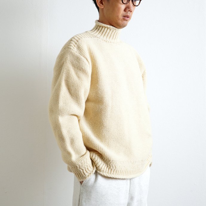 INNAT / LOW GUERNSEY SWEATER - Natural ローゲージ ガンジーセーター ナチュラル INNAT02-K01