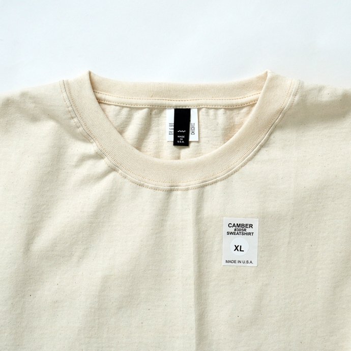 SMOKE T ONE / CAMBER 8oz MAX-WEIGHT COTTON #305R SWEATSHIRT - Natural  スモークトーン キャンバー