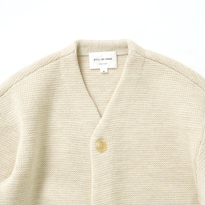 STILL BY HAND スティルバイハンド / KN07223 ローゲージニットブルゾン - Melange Beige