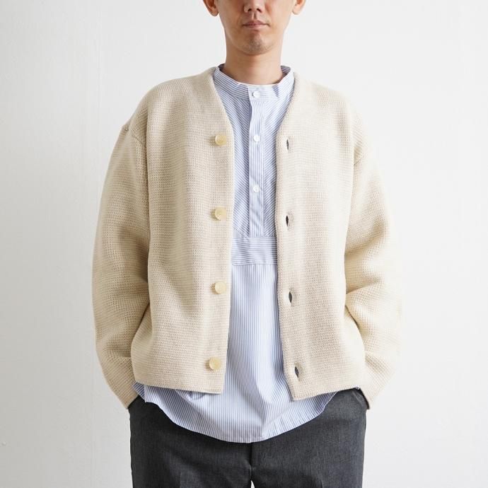 171058589 STILL BY HAND / KN07223 ローゲージニットブルゾン - Melange Beige 02