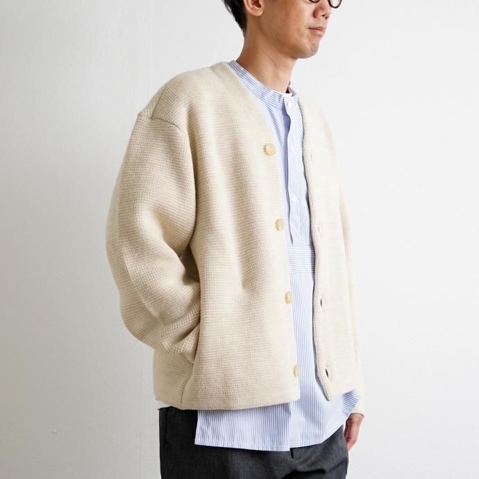171058589 STILL BY HAND / KN07223 ローゲージニットブルゾン - Melange Beige 02