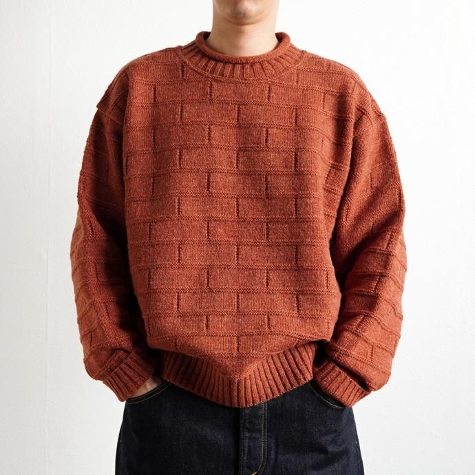 Neweye / NE22W005 Block Knit - Brick ニューアイ ブロックニット