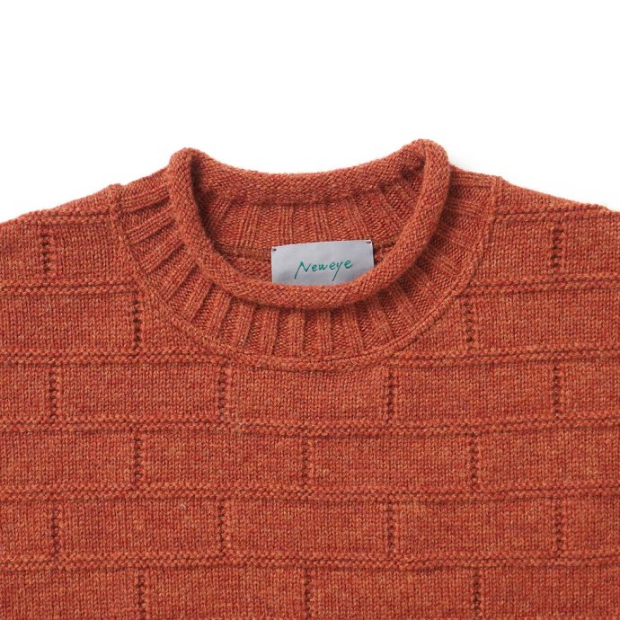 Neweye / NE22W005 Block Knit - Brick ニューアイ ブロックニット