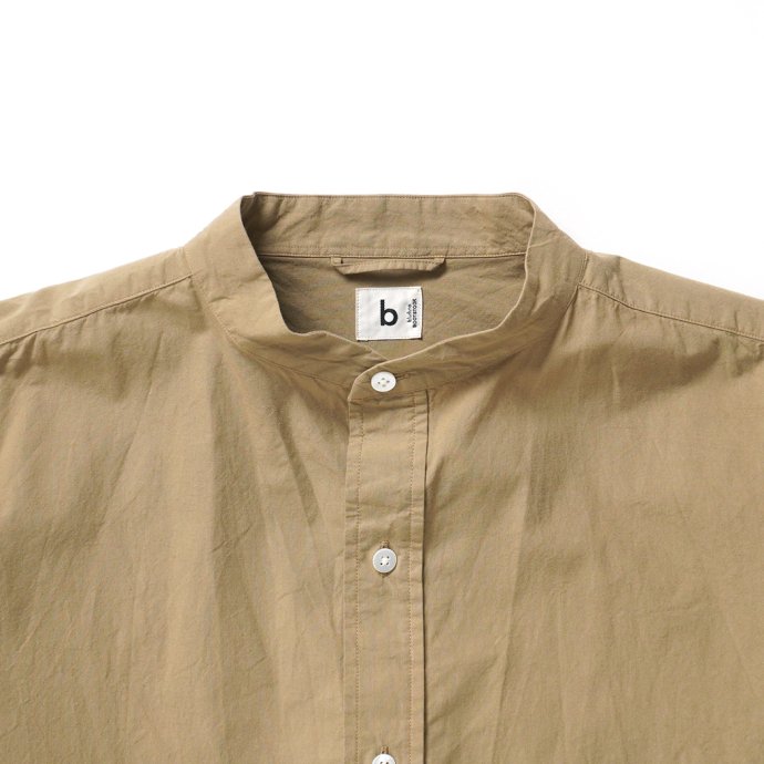 blurhms ROOTSTOCK ブラームスルーツストック / Selvage Broad Band Collar Shirt -  KhakiBeige bROOTS23S14 ブロードバンドカラーシャツ