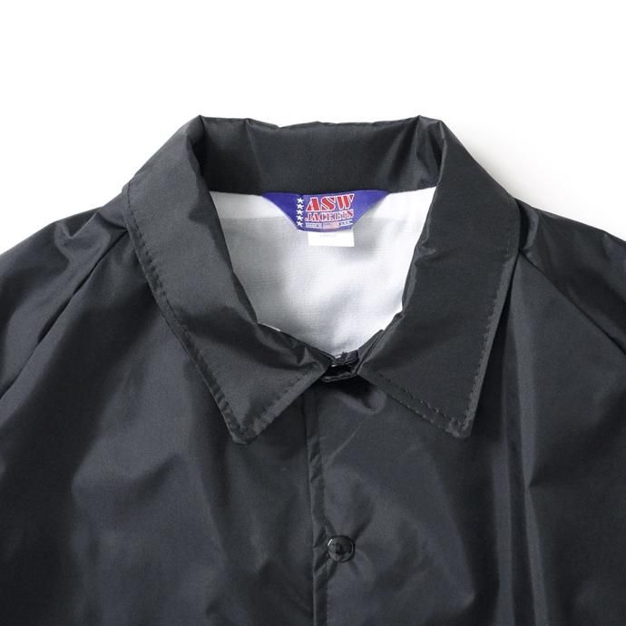 173098236 ASW Jackets / ナイロンコーチジャケット w/リフレクタードローコード ブラック Coaches Windbreaker Flannel Lined<img class='new_mark_img2' src='https://img.shop-pro.jp/img/new/icons47.gif' style='border:none;display:inline;margin:0px;padding:0px;width:auto;' /> 02
