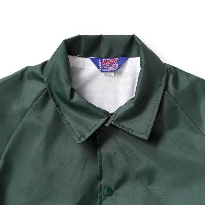 173098297 ASW Jackets / ナイロンコーチジャケット w/リフレクタードローコード グリーン Coaches Windbreaker Flannel Lined 02