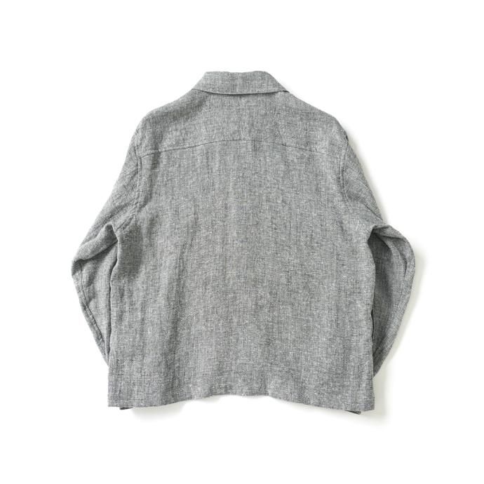 173155397 STILL BY HAND / BL05231 リネンシルク シャツブルゾン - LIGHT GREY 02