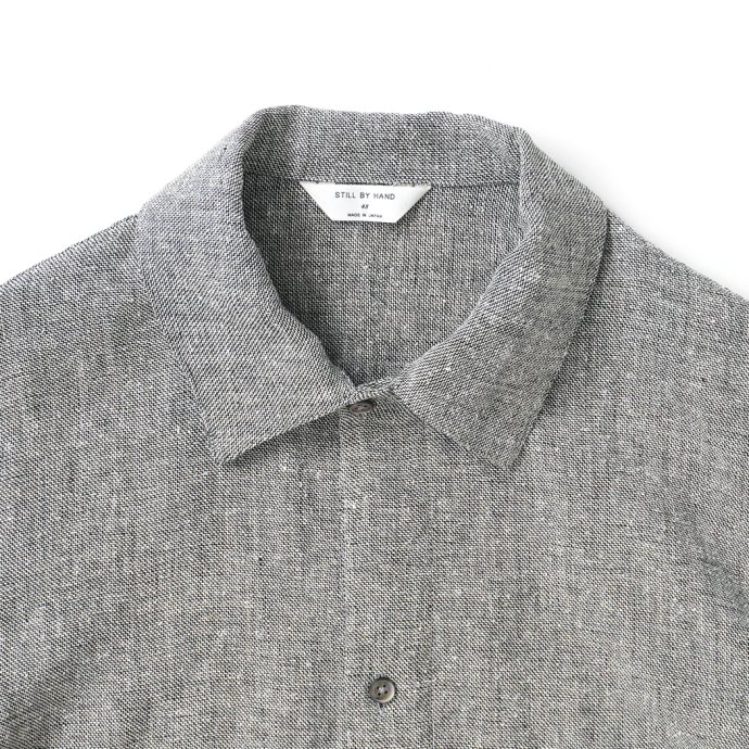 STILL BY HAND / BL05231 リネンシルク シャツブルゾン - LIGHT GREY