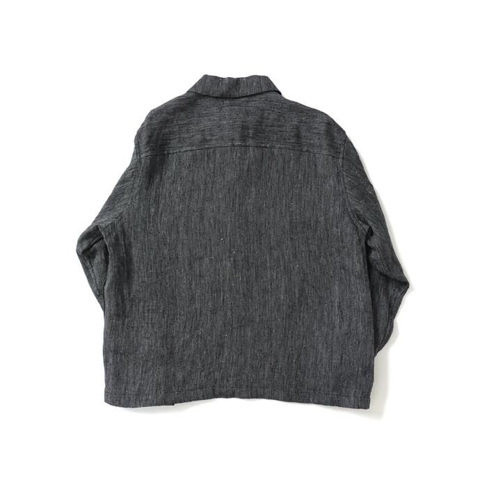 173155416 STILL BY HAND / BL05231 リネンシルク シャツブルゾン - CHARCOAL 02