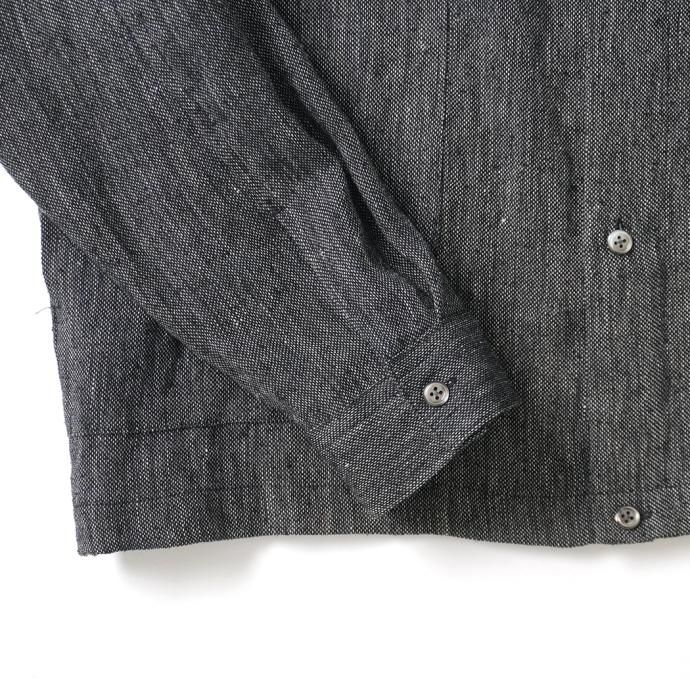 173155416 STILL BY HAND / BL05231 リネンシルク シャツブルゾン - CHARCOAL 02
