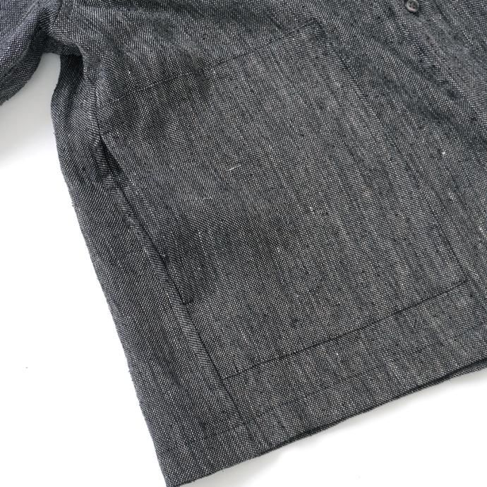 173155416 STILL BY HAND / BL05231 リネンシルク シャツブルゾン - CHARCOAL 02