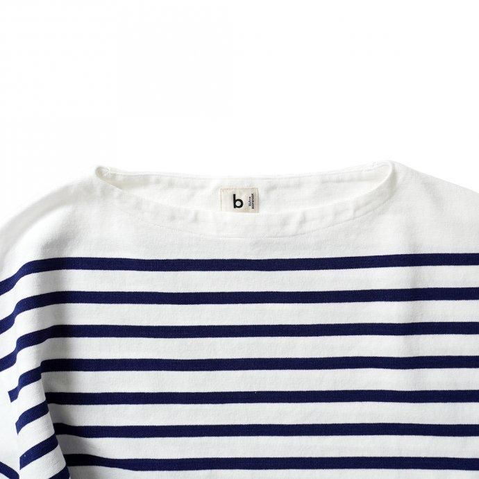 173325684 blurhms ROOTSTOCK / Border Basque Shirt - White x RoyalBlue bROOTS23S29 02