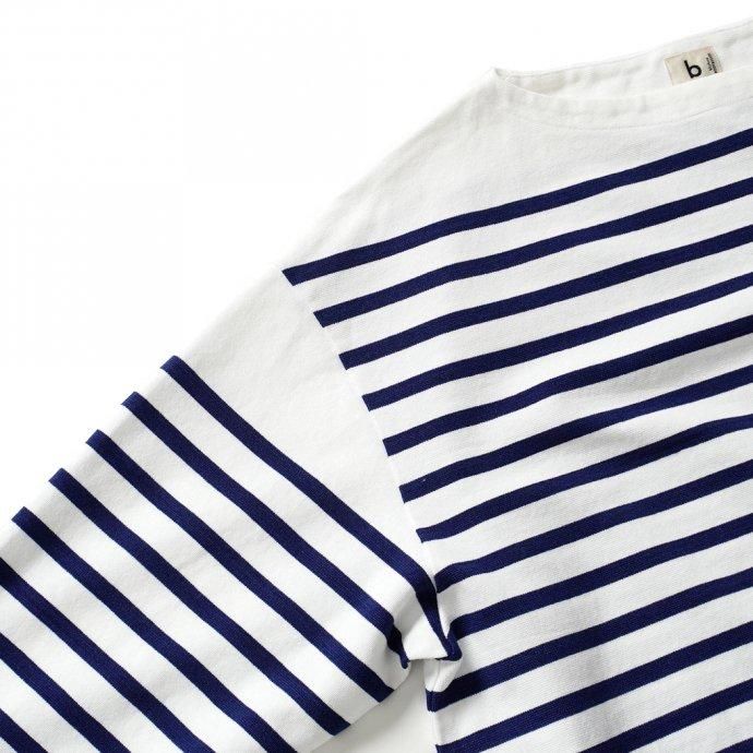 173325684 blurhms ROOTSTOCK / Border Basque Shirt - White x RoyalBlue bROOTS23S29 02