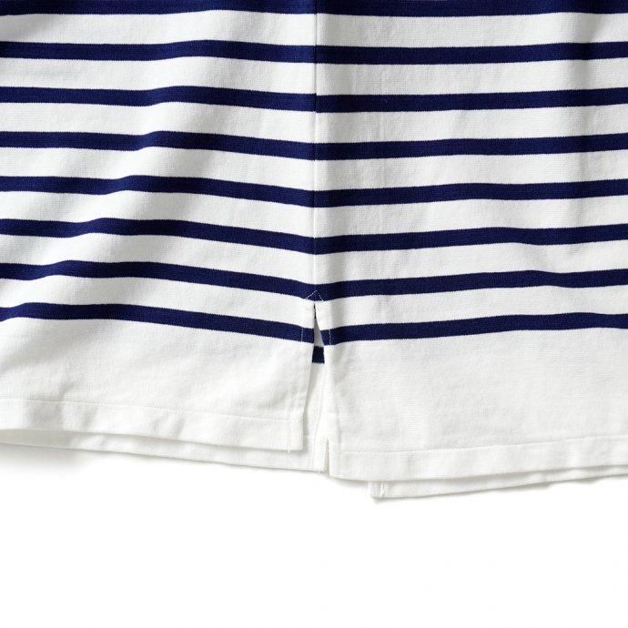 173325684 blurhms ROOTSTOCK / Border Basque Shirt - White x RoyalBlue bROOTS23S29 02