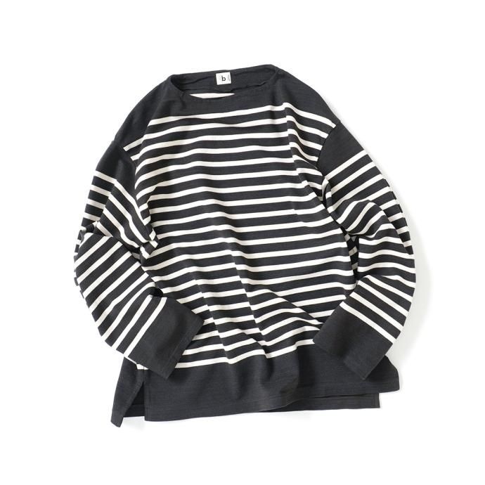 173325700 blurhms ROOTSTOCK / Border Basque Shirt - InkBlack x Natural bROOTS23S29<img class='new_mark_img2' src='https://img.shop-pro.jp/img/new/icons47.gif' style='border:none;display:inline;margin:0px;padding:0px;width:auto;' /> 01