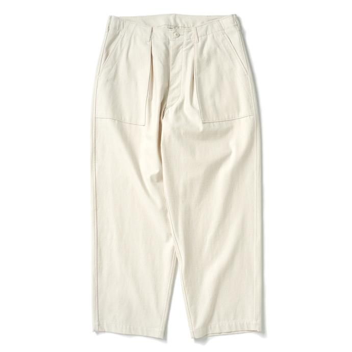173326278 blurhms ROOTSTOCK / Cotton Satin Baker Pants - Ecru bROOTS23S02 コットンサテンベイカーパンツ 01