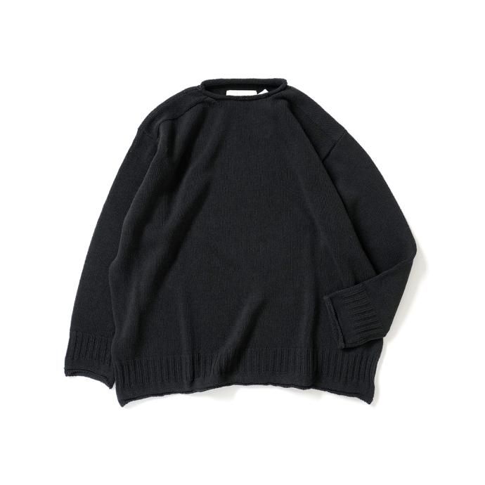 173384035 INNAT / COTTON GUERNSEY SWEATER - Black コットンガンジーセーター ブラック INNAT03-K01 01