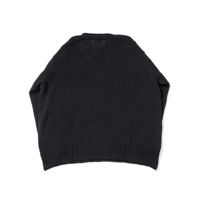 173384035 INNAT / COTTON GUERNSEY SWEATER - Black コットンガンジーセーター ブラック INNAT03-K01 02
