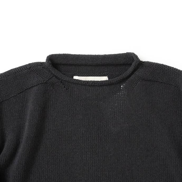 173384035 INNAT / COTTON GUERNSEY SWEATER - Black コットンガンジーセーター ブラック INNAT03-K01 02
