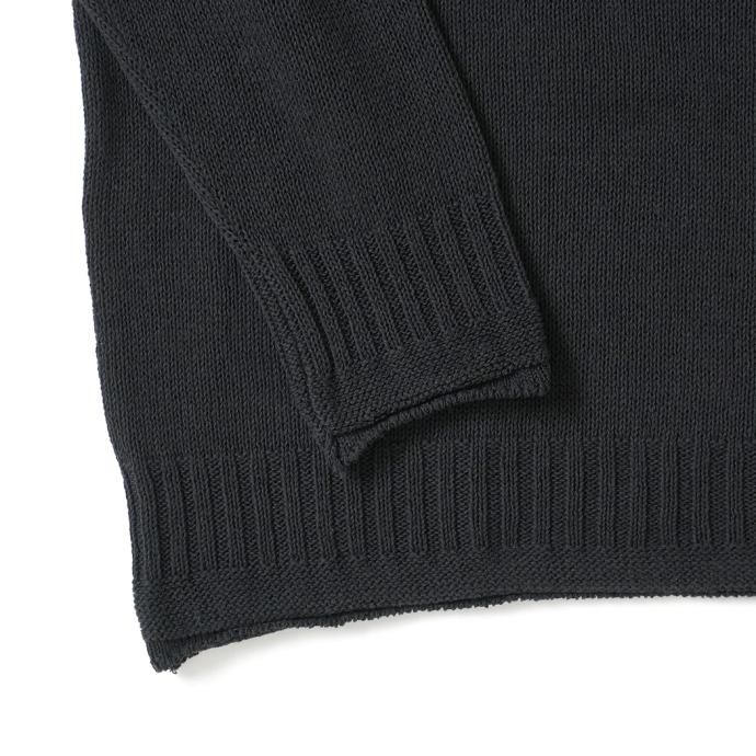 173384035 INNAT / COTTON GUERNSEY SWEATER - Black コットンガンジーセーター ブラック INNAT03-K01 02