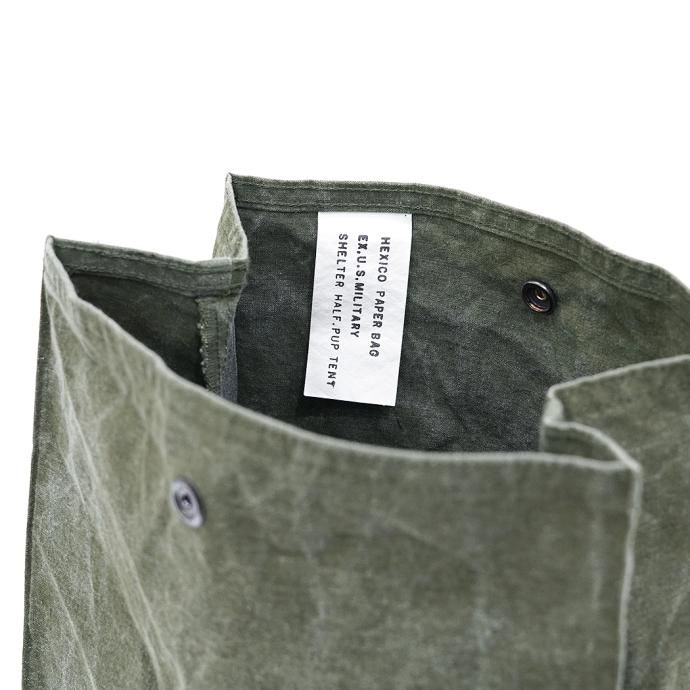 173393843 Hexico / Paper Bag Ex. US Military 60-70s Shelter Half Pup Tent テント素材リメイクペーパーバッグ<img class='new_mark_img2' src='https://img.shop-pro.jp/img/new/icons47.gif' style='border:none;display:inline;margin:0px;padding:0px;width:auto;' /> 02