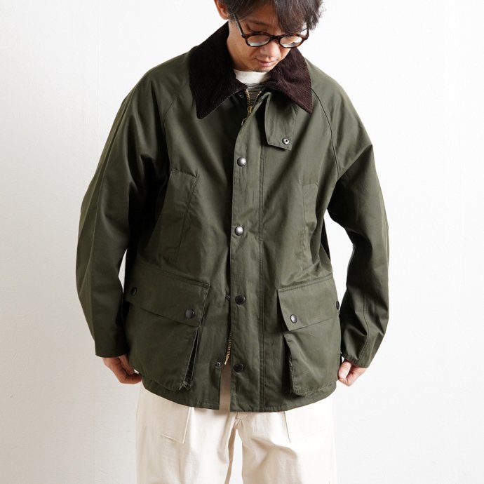 Barbour / OS Peached Bedale Casual ピーチスキン Green バブアー