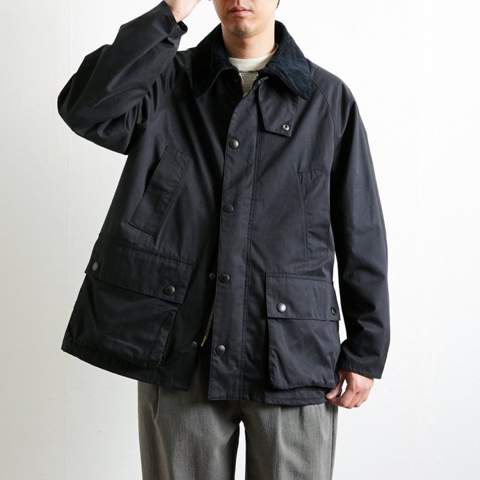 Barbour / OS Peached Bedale Casual ピーチスキン Navy バブアー